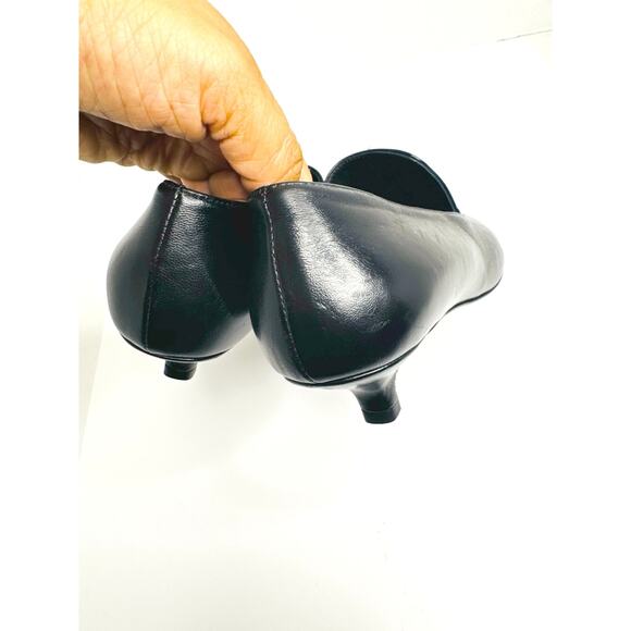 Toteme Leather Kitten Heel Loafers Black Slip-On Designer Shoes EU 39 - Picture 3 of 9